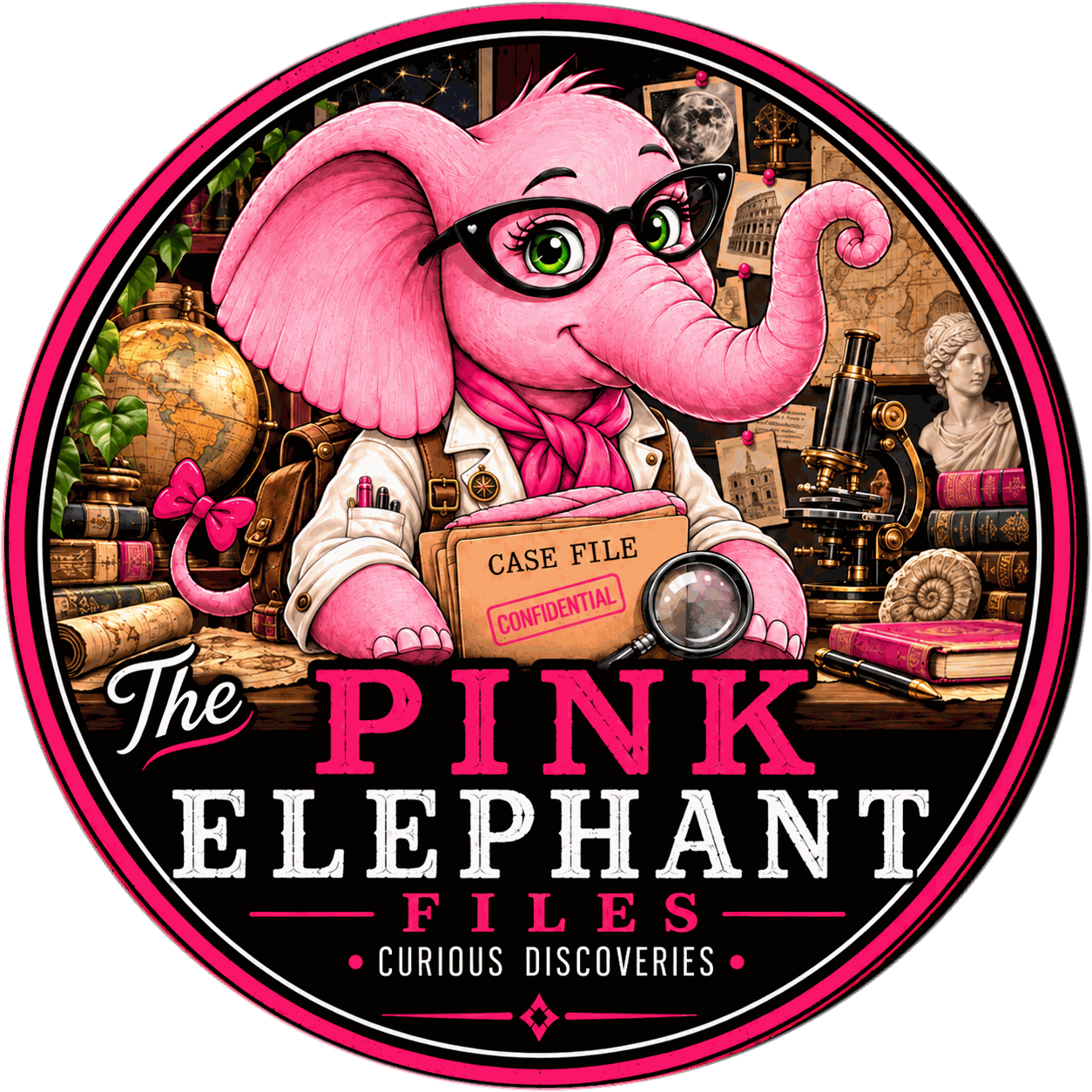 Curious Discoveries badge for The Pink Elephant Files