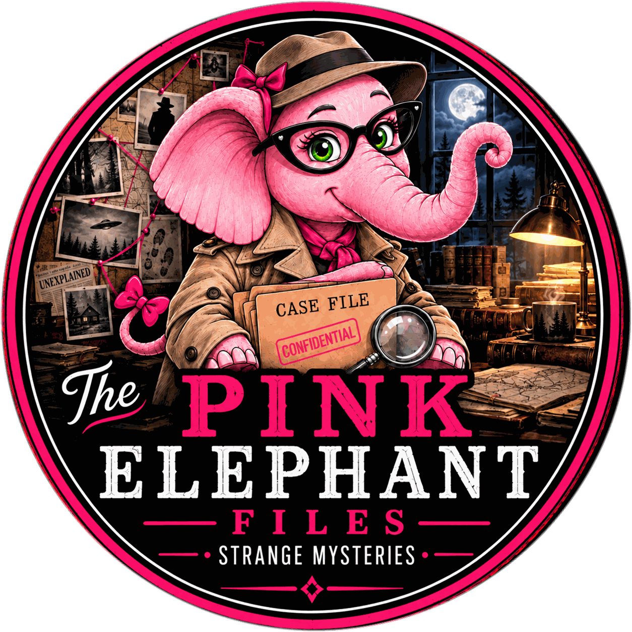 Strange Mysteries badge for The Pink Elephant Files